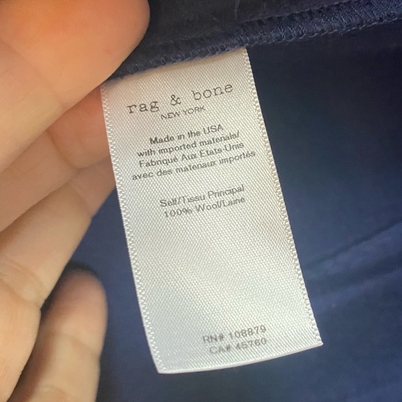 Rag & Bone New York Navy Academia 100% Wool Blazer Size 4 💙 - Picture 4 of 10